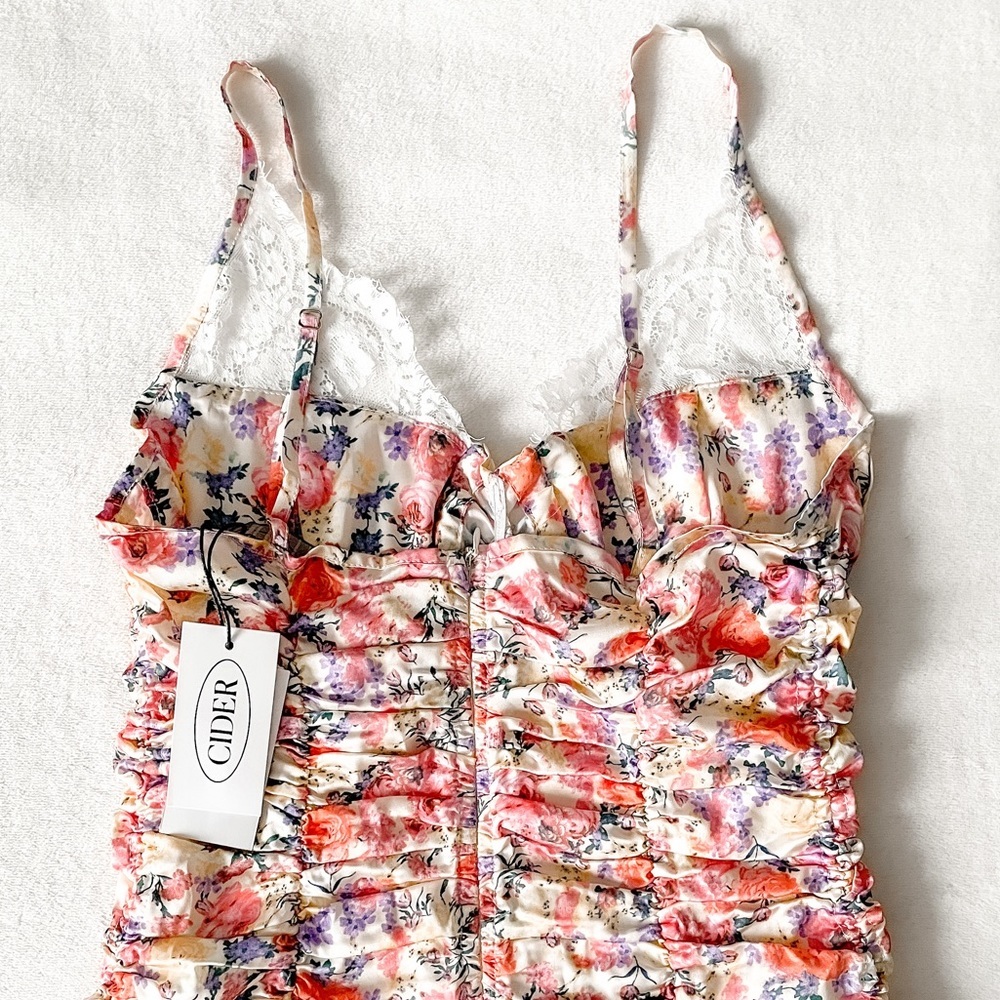 Floral Lace-Trim Sleeveless Summer Dress - Cream Multi - Picture 14 of 16